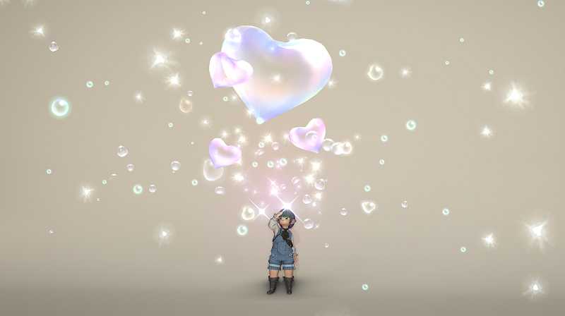 Prisme magique : bulles en cœur